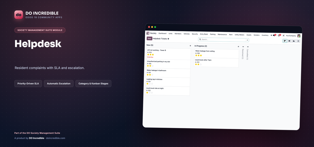 [do_society_helpdesk-19.0] Society Management - Helpdesk